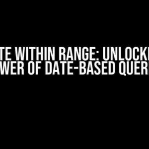 SQL Date within Range: Unlocking the Power of Date-Based Queries